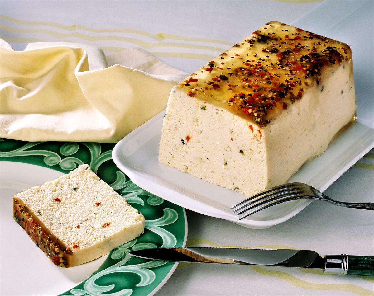 Présentation produit : Terrine de lotte chinée au poivre vert